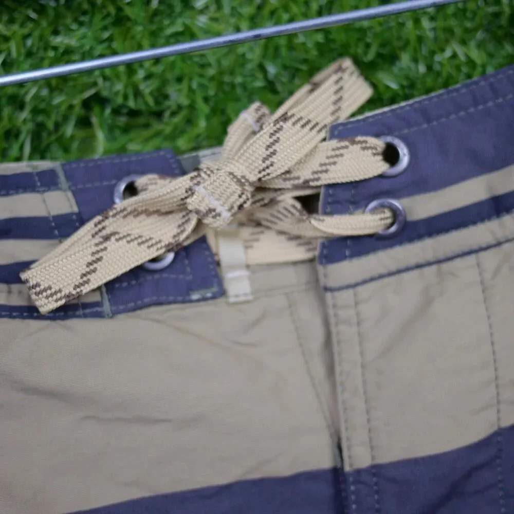 Patagonia Striped Board Shorts Gray/Beige/Olive - Men's Size 40